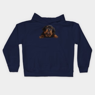 Cute Baby Rottweiler Isolated Cut Out Kids Hoodie